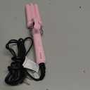 Farery Mini Hair Waver, 1/2 Inch 3 Barrel Curling Iron for Short & Long Hair, Adjustable Heat, Deep Mermaid Waves & Volume, Dual Voltage Travel Hair Crimper, Sakura Pink