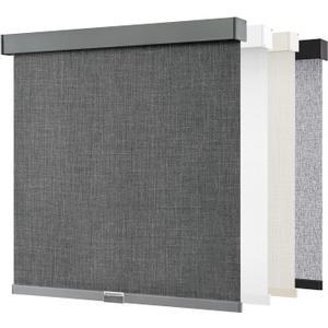 AOSKY Blackout Roller Shades Cordless Blinds for Windows, Free-Stop Shades with Valance, Thermal Insulated Fabric, UV Protection, Blinds for Home and Office (34" W x 72" H, Linen Grey)