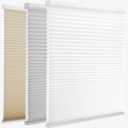 MYshade 1.5-Inch Cellular Cordless Light Filtering Shades,Thermal Insulating Noise Reducing Waterproof Blinds,Honeycomb Window Treatments for Indoor Light Control (White-32 W x 72" H)