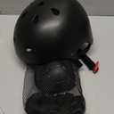 Kids Bike Helmet Set, Adjustable Helmet for Ages 2-3-5-8-14 Year Boys Girls, Toddler Pad Set with Knee and Elbow Pads for Bike, Roller, Skating, Scooter, Longboard and More Sports, 6 Color (Black)