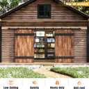 Easelife 16FT Exterior Sliding Barn Door Hardware Kit, Box Rail Track, 450lb Capacity, Black Weather-Resistant Steel, Wall Mount System for Outdoor Use, Fit Double 48in Door