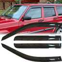 4pcs Original Shatterproof Side Window Wind Deflectors for 1984-2001 Jeep Cherokee(4-Door,Excludes Limited Model),Outside Mount Rain Guards Set,Nice Looking Window Visors for Cars,Vent Deflector 94212