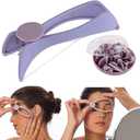 Eyebrow Face and Body Hair Threading and Removal System, Purple, Manual Epilator with Threading Tool