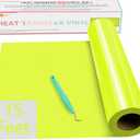 HTVRONT Heat Transfer Vinyl - Neon Yellow Iron On - 12" x 15ft - Easy Cut & Weed for Shirts & More