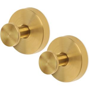 3 x 2pcs Suction Cup Hooks, Premium Stainless Steel Suction Cup Hooks Shower Hooks Suction Cup Bathroom Towel Coat Hook Suitable for Glass Mirror Smooth Surface(Gold), Medium