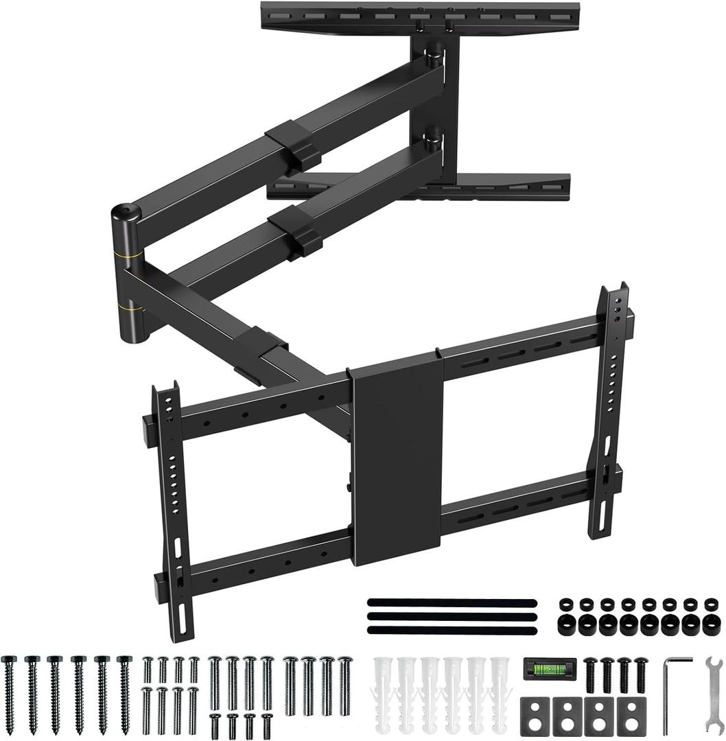47 Extra Long Arm TV Wall Mount for 37-80 Inch TV, Full Motion Corner TV Mount with Extension Articulating Arm Swivel and Tilt, Max VESA 600x400mm, Fits 16" 18" Studs Up to 99 lbs