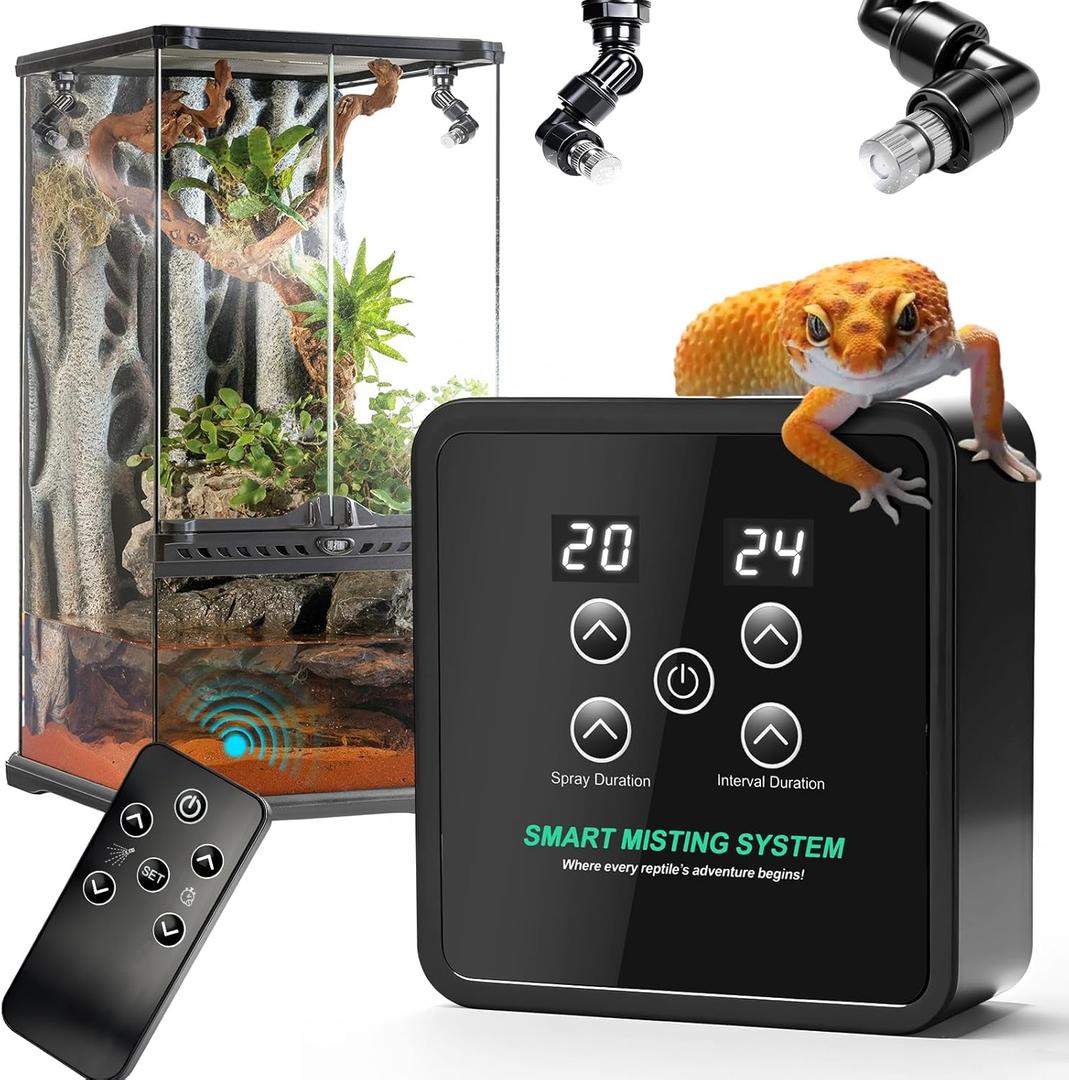 Reptile Mister Humidifier Reptile Mister System with Timer  Auto Terrarium Misting System for Chameleons, Snakes, Frogs, Lizards & Turtles