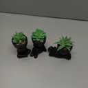 Der Rose 3pcs Fake Succulents Plants Artificial for Black Bathroom Bedroom Home Living Room Halloween Decor Aesthetic Indoor