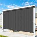Outdoor Roller Shades for Patio, Gray 9' W x 8' H Cordless Patio Shades Roll Up Outdoor Blinds with Splicing Design, 90% UV Protection for Porch Gazebo Pergola, 108"W x 96"H