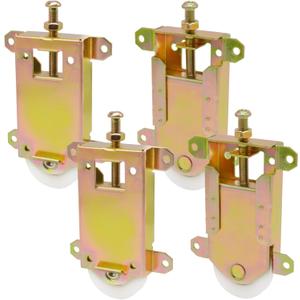 Sliding Mirror Closet Door Rollers Replacement Hardware Fits Contractors Part #W8020C Wardrobe Doors Wheels, 2-1/2" Vertical H.C., 1-1/2" Nylon Concaved Ball Bearing Wheel, 4 Pack