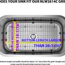 Sink Protector Grid 26-1/16" x 14-1/16", Centered Drain with Corner Radius 3-1/2", 304 Stainless Steel Material (Centered Drain) for Single Bowl Kitchen Sink