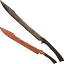 ShangYaSM Handmade Willow Leaf Sword Sharp Machete, Manganese Steel 52HRC, Full Tang, Leather Sheath, Outdoor, Hunting, Camping, Hiking, Survival, 34.3 inches, 0168