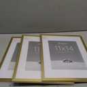 Fun Memories 11x14 Picture Frame Set of 3, Display Pictures 8x10 with Mat or 11x14 Without Mat, 11 x 14 Frame for Photos, Posters & Art Prints, Gallery Photo Frames for Wall & Tabletop Display, Gold