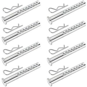 Heavy Duty Adjustable Clevis Pin with R Clip, 3/8 X 2-1/2 inches, 8 Sets