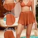 Shorts Swimsuit Coverup For Women Bathing Suit Cover Up Teen Beach Swim Skirt Skorts Swimwear Short Pants (L)