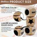 5 x Left Right Center Game Dice 16mm Wooden Dice with Drawstring Bag,Standard Size 6 Sided for Left Right Center Game Dice Accessorie,Easy to Store and Carry (Upgraded 3 Pcs dice)