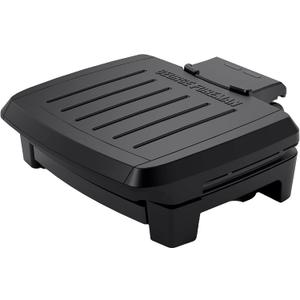 George Foreman Fully Submersible Grill, NEW Dishwasher Safe, Wash the Entire Grill, Easy-to-Clean Nonstick, Black/Grey