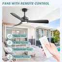 52 Inch Outdoor Ceiling Fan with Light, Weatherproof Gazebo Fan with Ultra Quiet DC Motor Black Patio Ceiling Fan Downrod Mount for Pavilion Poolside Porch Pergola