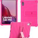 Case for Lenovo Tab M9 Cover 9.0 inch (TB-310FU,2023 Released), Kids Friendly Soft Silicone Adjustable Stand Cover for Lenovo Tab M9 Tablet (Rose)