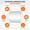 Youxmoto Towing Mirror Glass Passenger Right Side, Fit For Dodge Ram 1500 2500 3500 Truck 2009 2010 2011 2012 2013 2014 2015 2016 2017 2018 2019 2020, Heated Upper Mirror Glass;Fit 68067726AA