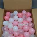 GOGOSO Ball Pit Balls for Toddler, Baby Plastic Playballs Kids Soft Pastel Pelotas Non-Toxic BPA-Free 2pink+White+Clear 100 Balls