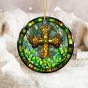 7 x Irish Ornament 2025, Celtic Cross Ornament with Shamrocks  Irish Faith Home Dcor, Easter Gift, Catholic Keepsake Symbol of Faith & Blessings