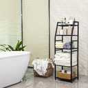 Aquzee 5-Tier Bathroom Shelf, Tall Towel Storage Rack for Bathroom, Standing Shelving Metal Units, Height Adjustable Shlef Display Rack for Laundry Bathroom Kitchen, 15.75”W x 11.81”D x 47.24”H