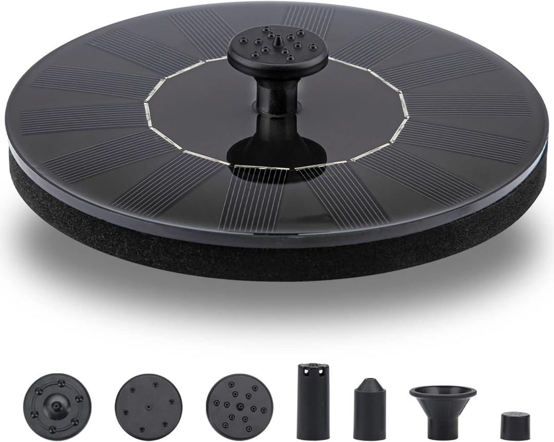 Solar Fountain Pump 1.5W Upgraded Submersible Solar Water Fountain Panel Kit for Bird Bath,Small Pond,Garden and Lawn Solar Water Pump Built-in Filter