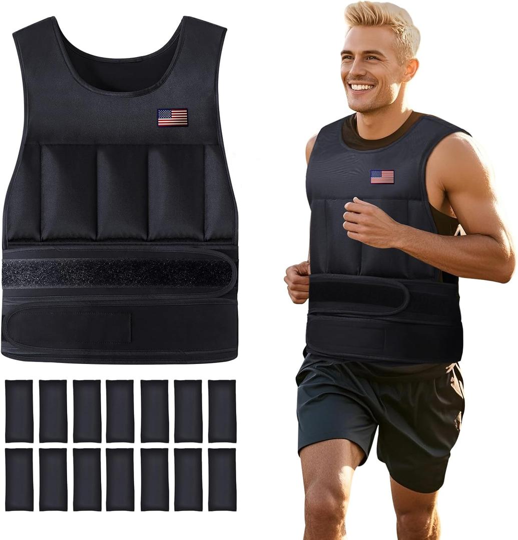 Wolliwa Adjustable Weighted Vest for Men Women,2-30 Lbs Adjustable Weighted Vest with Straps Womens Running Weight Vest for Walking Strength Training Fitness
