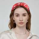 4 x Valentines Day Headband Love Heart Hair Band for Women Girls, Wine Red Hearts Headbands Wide Top Knot Hair Accessories Non Slip Valentines Wedding Party Costume Supplies Romantic Decoration (1 Count (Pack of 1), 6.Style)