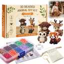 Kanroadi 3D Beaded Animal Kit,Beaded Animal Kit,Cute Animal Beading Craft Set,Handmade Bead Art Mosaic Kit,Stress Relief Creative DIY Decoration Gifts for Beginner (Forest Friends)