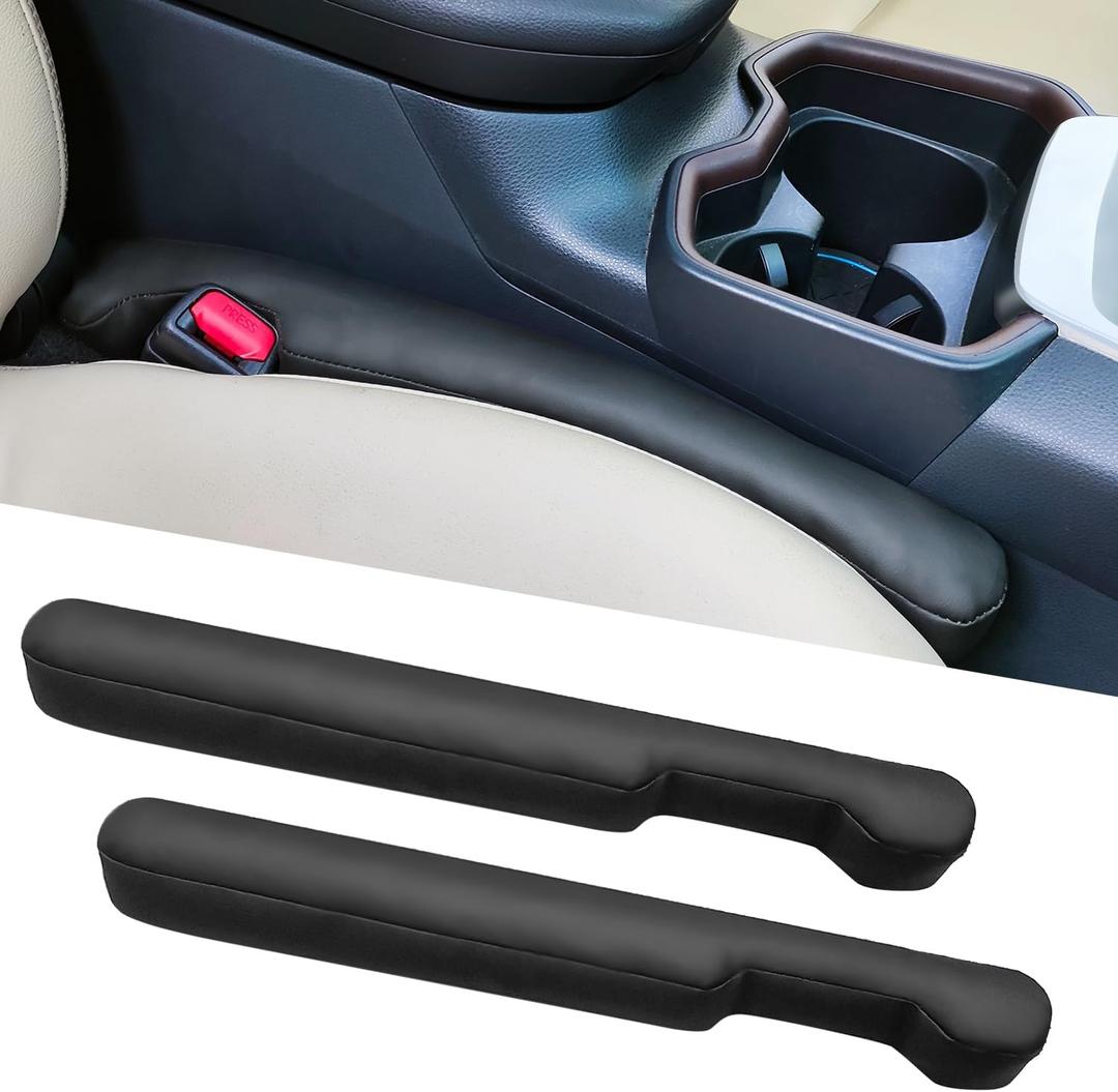 Leather Car Seat Gap Filler Spacer Universal Seat Gap Filler Plug for Car SUV Truck Fit Organizer Fill The Gap Between Seat and Console Stop Things from Dropping Black