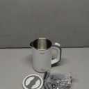 Sekaer Small Electric Tea Kettle Stainless Steel 0.8L Portable Travel Hot Water Boiler, Mini Electric Coffee Kettle with Auto Shut-Off & Boil Dry Protection, Cordless Base & White