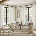 MIULEE Pinch Pleated Linen Curtains 96 Inches Long 2 Panels for Living Room Bedroom, Memory Trained Drapes Pinch Pleat Back Tab Light Filtering Neutral Ivory Cream Farmhouse Boho Window Curtains, 40"W x 96"L