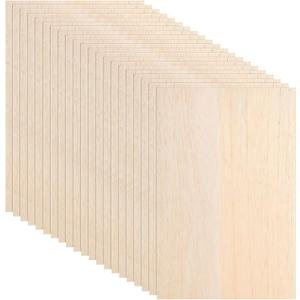 20 Pack Balsa Wood Sheets, 8x12x1/16, Thin Natural Unfinished Wood for Crafts, Hobby, Model Making, Wood Burning and Laser Projects, School Projects, Craft Project200x300x1.5MM