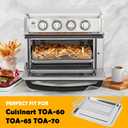YQL Stainless Steel Air Fryer Basket and Tray Set, Compatible with Cuisinart TOA-60 TOA-65 TOA-70, Mesh Wire Rack & Baking Pan Replacement for Convection Toaster Oven, Dishwasher Safe