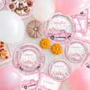 Avezano 96 PCS Little Pumpkin Baby Shower Decorations Pink Pumpkin Plates and Napkins for Girls Fall Autumn Baby Shower Decoration Supplies, Serves 24