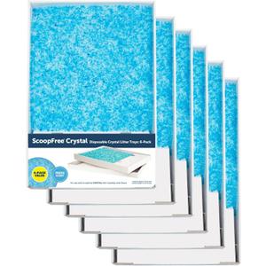 PetSafe ScoopFree Crystal Cat Litter & Refill Tray with Lid, Fresh Scent, 4.3 Lb Bag with Each Tray, Pack of 6 (6-Pack)