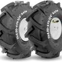 MZREXN 11x4.00-4" Tiller Tire and Wheel 2 Pack, 3/4" Axle Size | 3-1/8" Offset Hub, 4Ply Pneumatic, Compatible with Craftsman & Troy-Bilt Tiller Replacement Tire