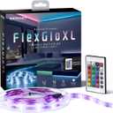 Merkury Innovations FlexGlo Flexible Multi-Colored LED Light Strip | USB Powered LED Light Strip | RGBW LED Party Lights with Adhesive Backing and Remote Control | 16 LED Colors | 4 Effect Modes |6 Ft