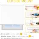 ChrisDowa Cordless Roller Shade Blackout White Blinds for Windows Thermal Insulated Rolled Up Shades with Spring System UV Protection Fabric Total Blackout Blinds for Home Office (27"W x 72"H, White)
