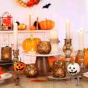 DARJEN Amber Votive Candle Holders Set of 24- Round Candle Holders Bulk, Glass Candle Holder for Vintage Decoration, Tea Lights Candle Holders for Wedding Home Party & Gift