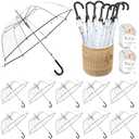 12 Pcs Wedding Favors for Guest Umbrella Gifts Bulk 52 Inch Large Dome Rain Windproof Stick Umbrellas with Thank You Tags and Rope Guest Souvenirs for Wedding Party Bridal Favors