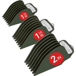 Wahl Clipper Guards NO.16 NO.12 NO.10 Premium Hair Clippers Trimmers with Metal Clip - 1 & 1/ 4" 1 & 1/ 2" 2", Fits Most Size Wahl Clippers Cutting Guide Combs (3-Piece Set)