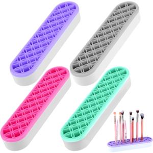 4 Pcs Silicone Makeup Brush Holder, Multipurpose Cosmetic Organizer, Pen Holder for Desk, Storage Box, Sewing Tool, Beauty Tool, Scissors, Toothbrush Holders