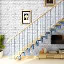 Brick Wallpaper Peel and Stick 17.71" X 236" Self Adhesive Gray Vinyl Film Contact Paper 3D Stone Stick On Waterproof Wallpapers Bathroom Bedroom Backsplash (White)