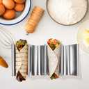 PRETYZOOM Stainless Steel Taco Holder Stand Multi-Slot Burrito Rack Oven Safe Space-Saving Taco Prep Rack for Home Kitchen Dining and Parties