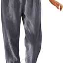 Womens Corduroy Pants Casual High Waisted Straight Leg Vintage Trousers for Women with Pockets (Grey US 16)