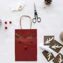 MIEVU 150Pack Small Gift Bags with Handles, 5.9x3.1x8.2 Inch Red Paper Bags (130g More Sturdy Material)  Bulk Christmas Gift Bag, Party Favor Bags, Recyclable Craft Bags for Gifts,Red