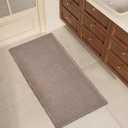 ZALL Tan Waffle Bath Mat,Super Absorbent Non Slip Bathroom Rug,Brown 24x48inch,Machine Washable Ultra Soft Floor Mats
